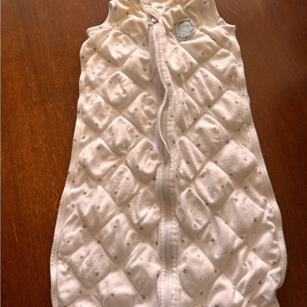 White weighted Quilted Baby Sleeping Bag with Star Pattern